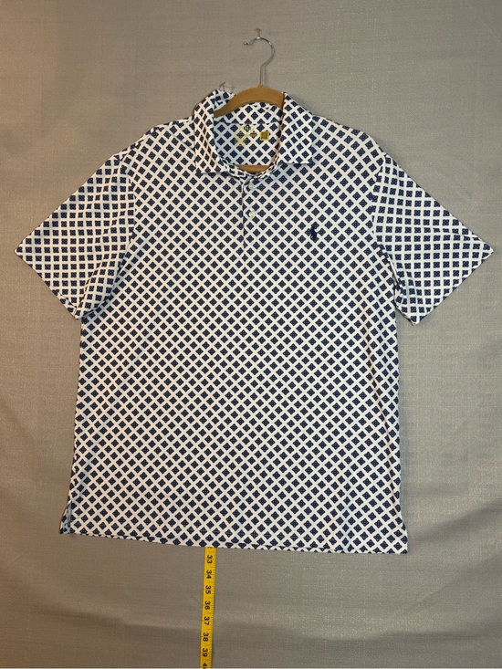 Polo Ralph Lauren Other - Polo by Ralph Lauren White Polo with Navy Geometric Print Performance fabric